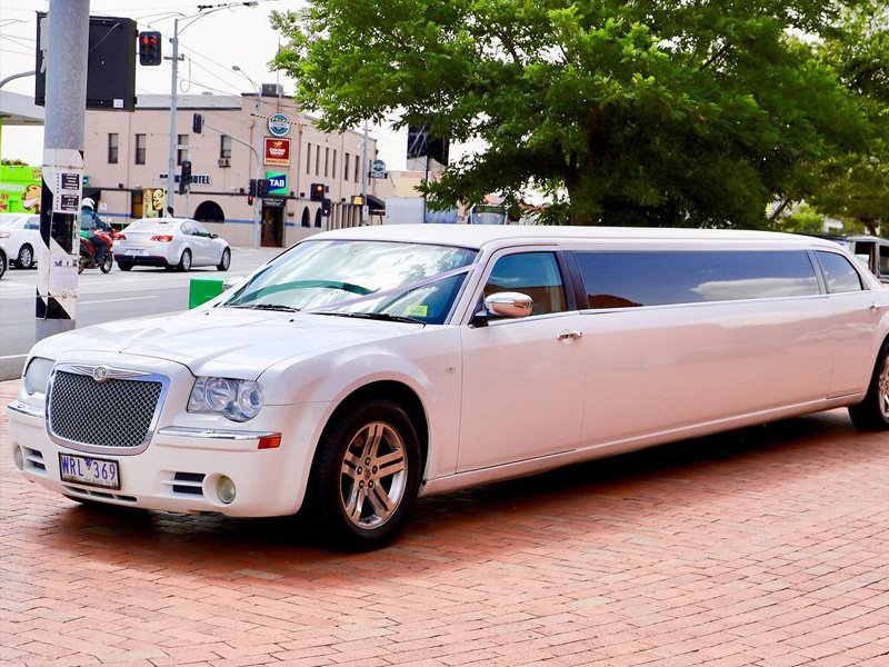 White Chrysler Stretch Limousines